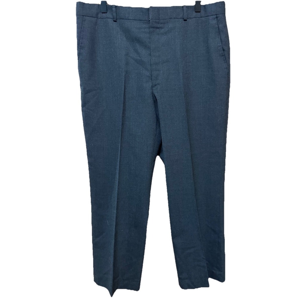 L.L. Bean Comfort Waist Men's 100% Wool Dress Pants Dark‎ Gray USA 36x27 EUC